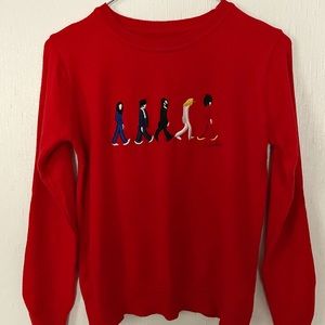 Red Embroidered Sweater